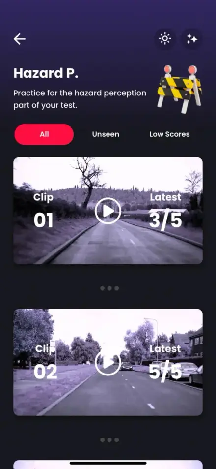 Drivingo test results screen