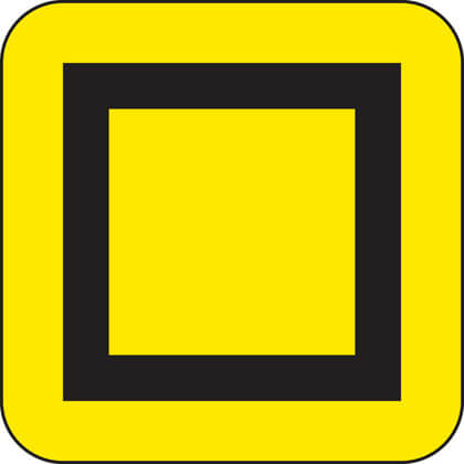 Symbols showing emergency diversion route for motorway and other main road traffic