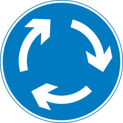Mini-roundabout (roundabout circulation - give way to vehicles from the immediate right